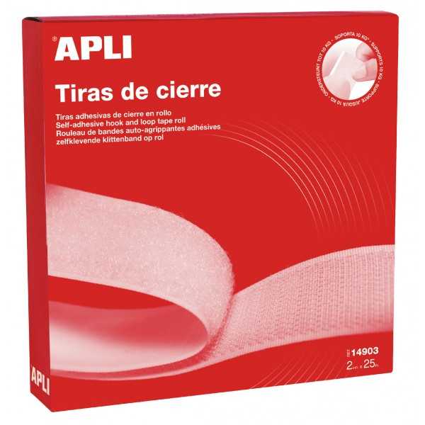 Rollo De Velcro Adhesivo Color Blanco De 2cm X25m Apli 14903 0958